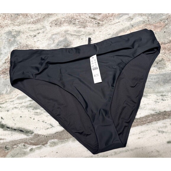 J CREW Bikini Bottom Womens Plus Size 2X Black High Rise Beach Pool Resort - Picture 1 of 6